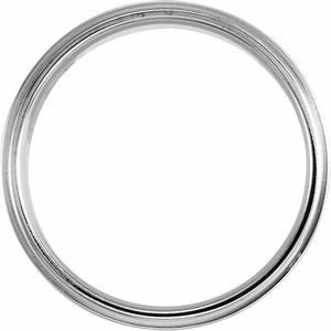 10K Yellow Or White Or Rose Gold Inlay Comfort-Fit Flat Band