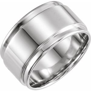 10K Yellow Or White Or Rose Gold Inlay Comfort-Fit Flat Band