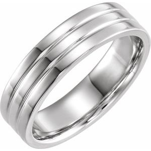 Sterling Silver Ridged Band Size 9