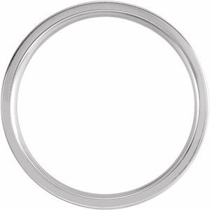 14K White Gold 6 Mm Polished Ridged Band Size 11.5
