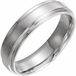 10K Yellow Or White Or Rose Gold Inlay Comfort-Fit Flat Band