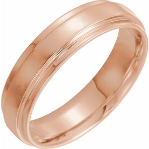 10K Yellow Or White Or Rose Gold Inlay Comfort-Fit Flat Band