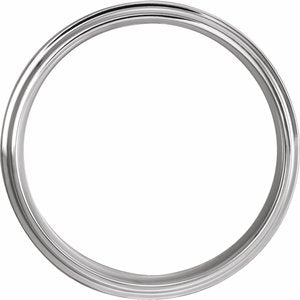 10K Yellow Or White Or Rose Gold Inlay Comfort-Fit Flat Band