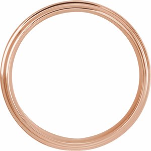 10K Yellow Or White Or Rose Gold Inlay Comfort-Fit Flat Band