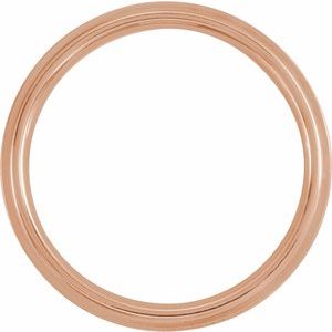 10K Yellow Or White Or Rose Gold Inlay Comfort-Fit Flat Band