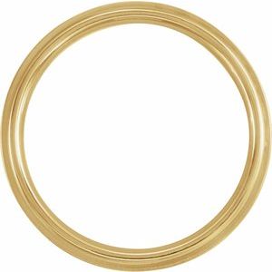 10K Yellow Or White Or Rose Gold Inlay Comfort-Fit Flat Band