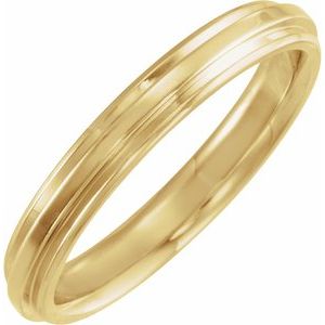 10K Yellow Or White Or Rose Gold Inlay Comfort-Fit Flat Band