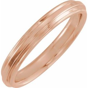 10K Yellow Or White Or Rose Gold Inlay Comfort-Fit Flat Band