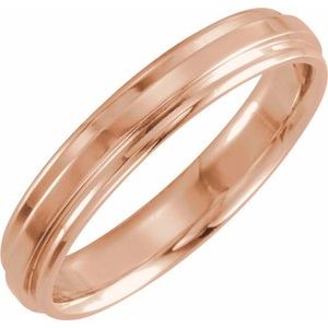 10K Yellow Or White Or Rose Gold Inlay Comfort-Fit Flat Band