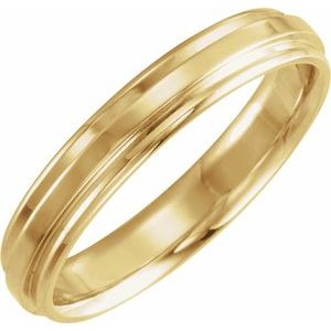 10K Yellow Or White Or Rose Gold Inlay Comfort-Fit Flat Band