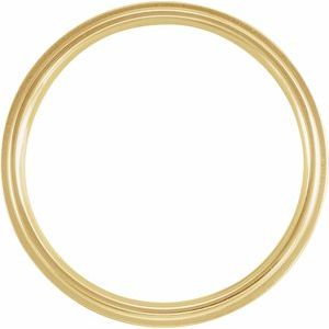 10K Yellow Or White Or Rose Gold Inlay Comfort-Fit Flat Band