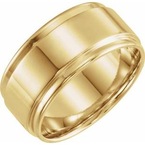 10K Yellow Or White Or Rose Gold Inlay Comfort-Fit Flat Band