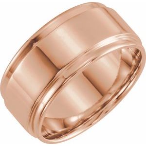 10K Yellow Or White Or Rose Gold Inlay Comfort-Fit Flat Band