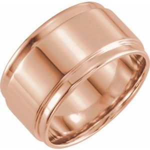 10K Yellow Or White Or Rose Gold Inlay Comfort-Fit Flat Band