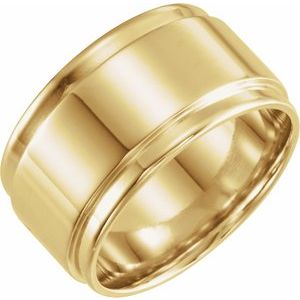 10K Yellow Or White Or Rose Gold Inlay Comfort-Fit Flat Band
