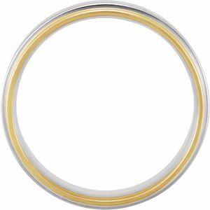 10K Yellow/White/Yellow Gold 5.5 Mm Polished Comfort-Fit Flat Edge Band Size 6