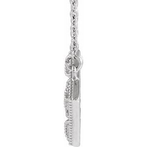 14K White Gold 12.31 X 12.31 Mm 18 In Polished Vintage-Inspired Geometric 18 In Necklace