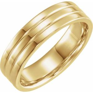 14K Yellow Gold Ridged Band Size 10.5