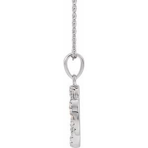 14K White Gold Round 1.1Mm G-H I1 1/8 Ctw Natural Diamond Five-Fold Celtic-Inspired Necklace, Length: 18 In