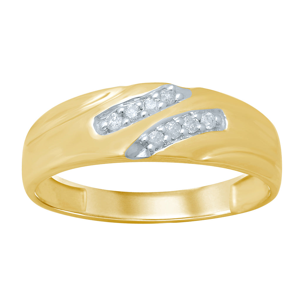 10K Yellow Gold 0.11-0.13 Cttw Diamond Mens Ring