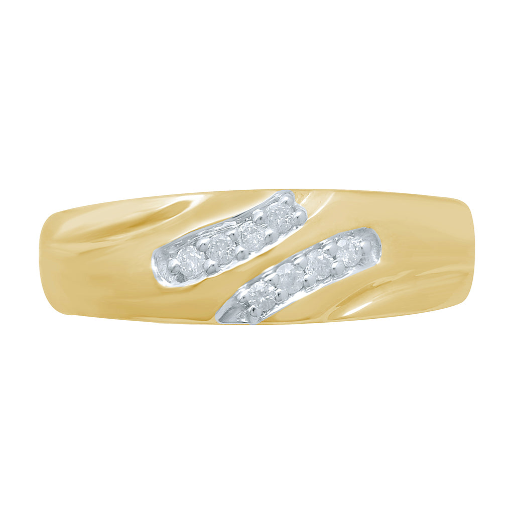 10K Yellow Gold 0.11-0.13 Cttw Diamond Mens Ring