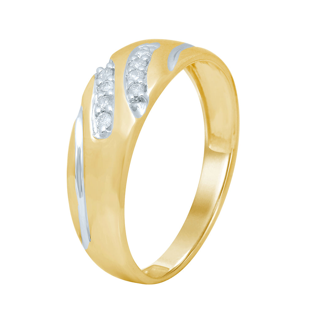 10K Yellow Gold 0.11-0.13 Cttw Diamond Mens Ring