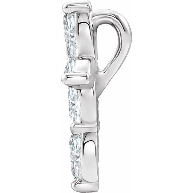 14K Yellow Or White Gold Marquise  4 X 2Mm I1, Ghi Polished 1/3 Ctw Natural Diamond Cross Pendant