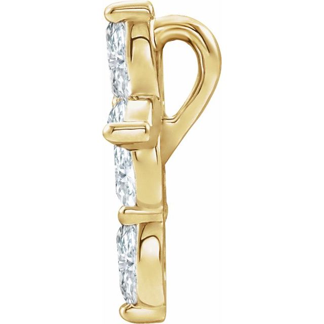 14K Yellow Or White Gold Marquise  4 X 2Mm I1, Ghi Polished 1/3 Ctw Natural Diamond Cross Pendant