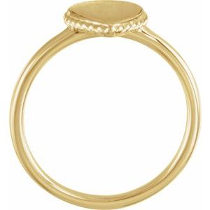 14K Yellow Gold Teardrop 12 X 9.3 Mm Brush Polished Signet Ring Size 7