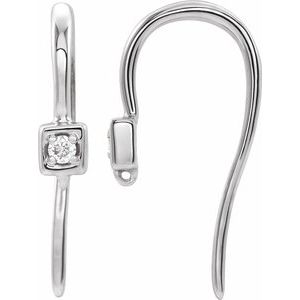 14K White Gold Round 1.4 Mm .015 Ct Natural Diamond Earring Top