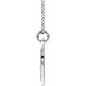 14K White Gold 13 Mm 16-18 In Polished .025 Ctw Natural Diamond Lotus Necklace