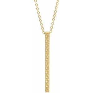 14K Yellow Gold 26.4 X 2.1 Mm 16-18 In Polished Sculptural-Inspired Vertical Bar Necklace