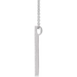 14K White Gold 26.4 X 2.1 Mm 16-18 In Polished Sculptural-Inspired Vertical Bar Necklace