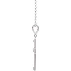 14K White Gold 27.3 X 18 Mm 18 In Polished Cross Necklace