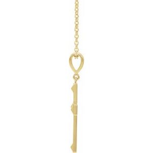 14K Yellow Gold 27.3 X 18 Mm 18 In Polished Cross Necklace