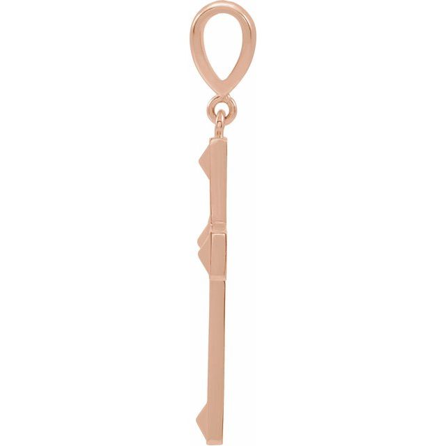 14K Rose Gold 27.3 X 18 Mm Polished Cross Pendant