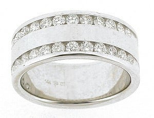 14K Yellow Or White Gold Diamond Mens Bands