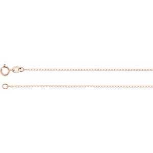 14K Rose Gold Curb Chain, Length: 16 In, Width: 1 Mm