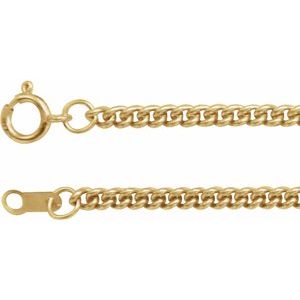 14K Yellow Gold-Filled Spring Ring Curb Chain, Length: 24 In, Width: 2.25 Mm