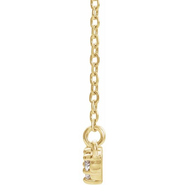 14K Yellow Gold 25 X 4.8 Mm 18 In Polished 1/3 Ctw Natural Diamond Scattered Necklace