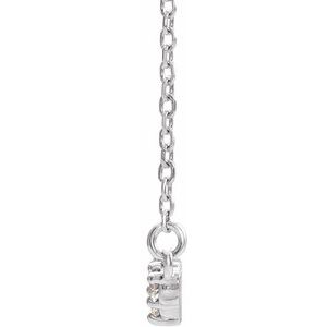 14K White Gold 25 X 4.8 Mm 18 In Polished 1/3 Ctw Natural Diamond Scattered Necklace
