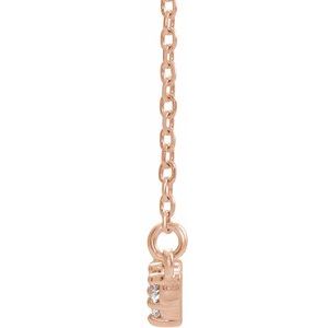 14K Rose Gold 25 X 4.8 Mm 18 In Polished 1/3 Ctw Natural Diamond Scattered Necklace