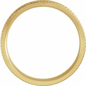 14K Yellow Gold Comfort-Fit Rope Edge Grooved Band Size 9