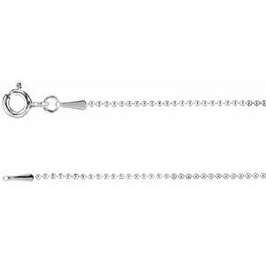 14K Yellow Or White Or Rose Gold Or Yellow Gold-Filled 1 Mm Spring Ring Polished Hollow Bead Chain