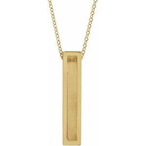 14K Yellow Gold 24.63 X 4.97 Mm 16-18 In Polished Engravable Sculptural Necklace