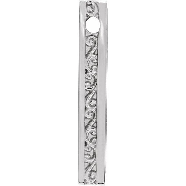 Platinum 24.63 X 4.97 Mm Polished Engravable Sculptural Pendant Slide