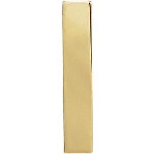 14K Yellow Gold 24.63 X 4.97 Mm Polished Engravable Sculptural Pendant Slide