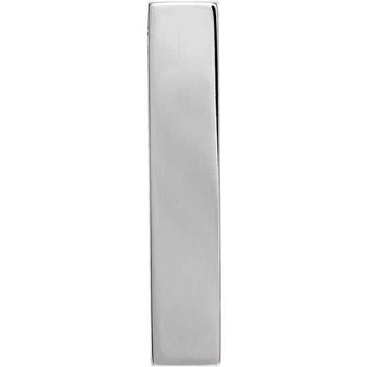 Platinum 24.63 X 4.97 Mm Polished Engravable Sculptural Pendant Slide