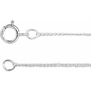 Sterling Silver Spring Ring Curb Chain, Length: 18 In, Width: 1 Mm