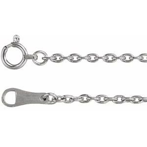 18K White Gold Cable Chain, Length: 18 In, Width: 1.7 Mm